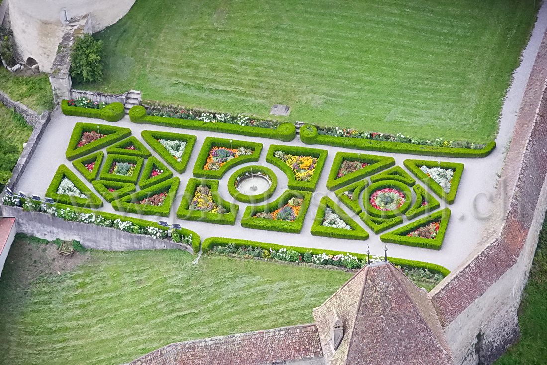 Le jardin du château de Gruyères