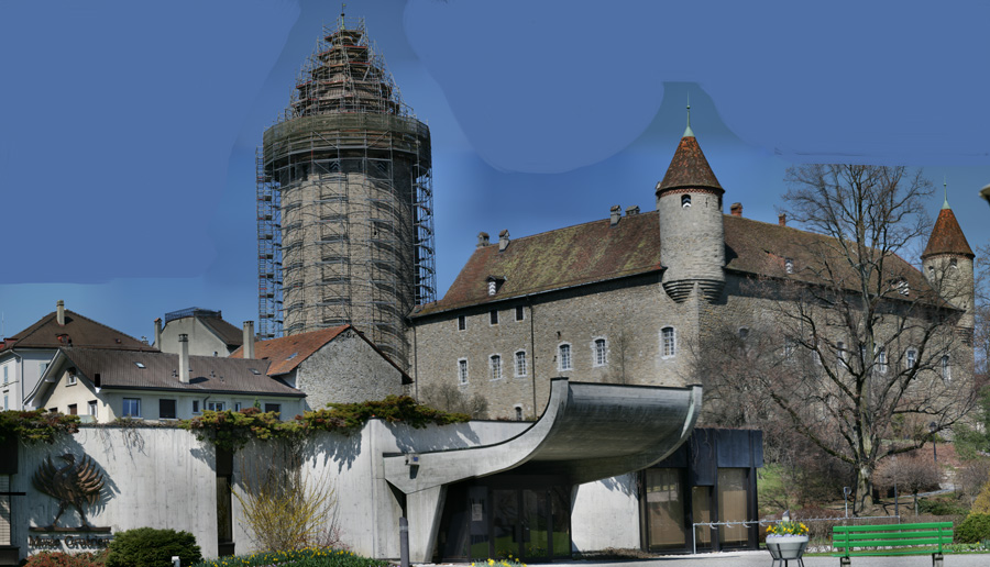 Le château de Bulle en travaux et le musée Gruérien