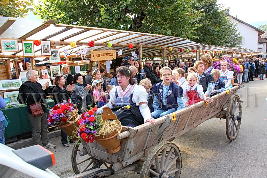 La charette ramène les enfants