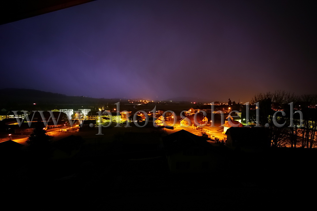 Orage en hiver sur Marsens