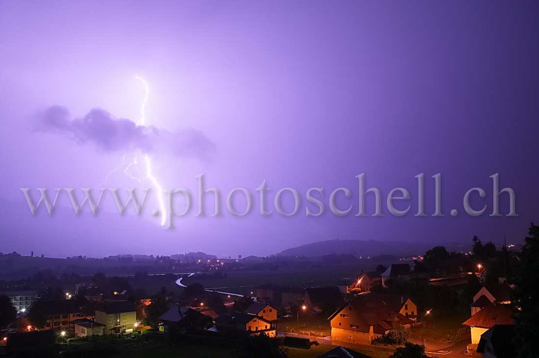 Orage en Gruyère depuis Marsens