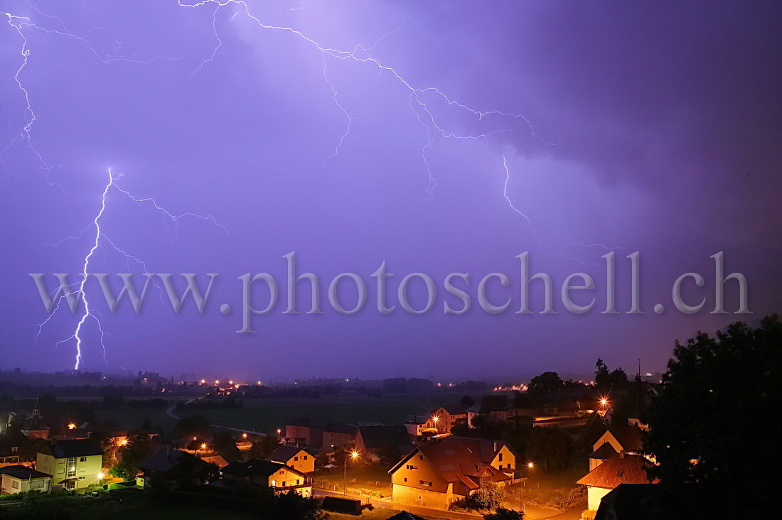 Orage en Gruyère depuis Marsens