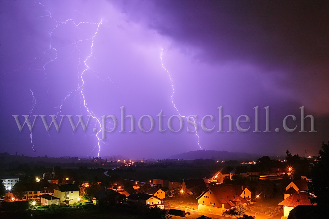 Orage en Gruyère depuis Marsens