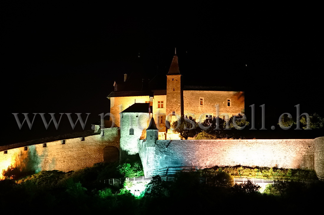Le Chateau de Gruyere la nuit