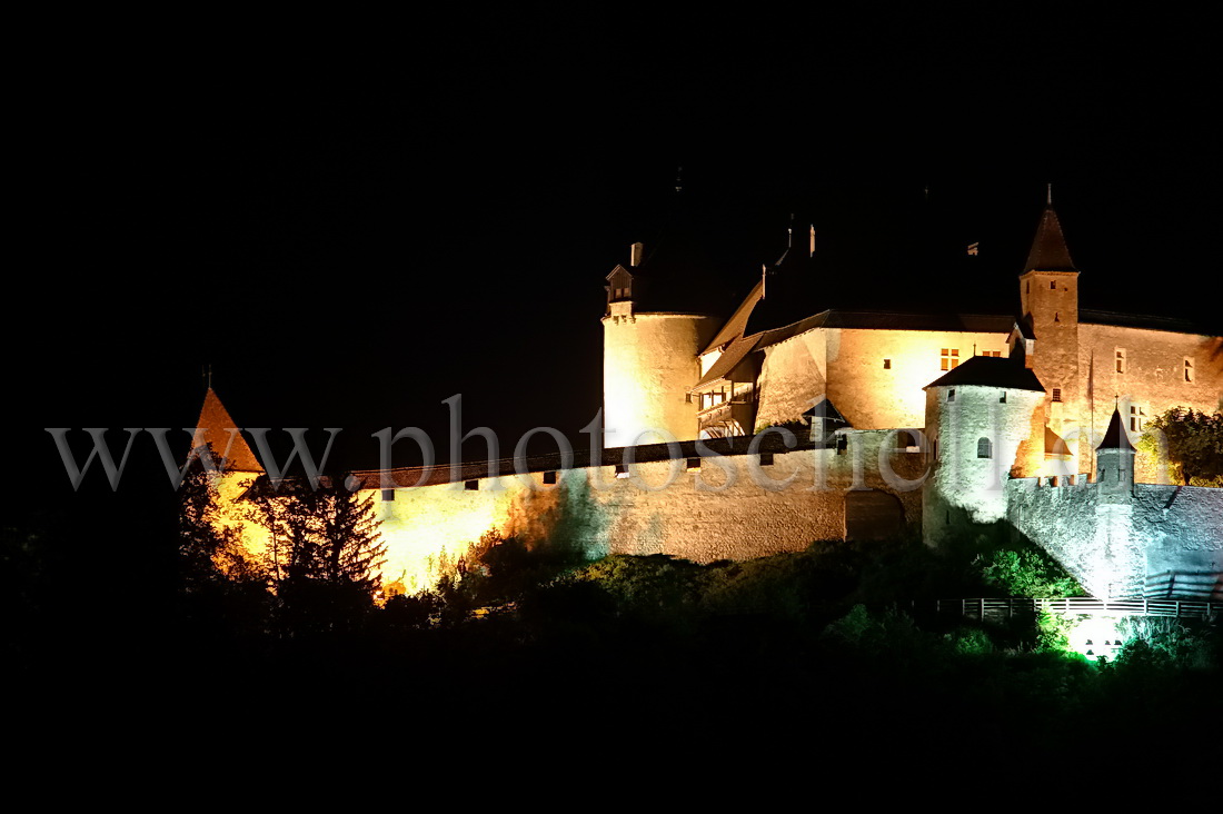 Le Chateau de Gruyere la nuit, partie gauche
