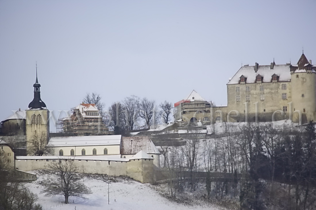 Le chateau de Gruyère vu depuis Grandvillars