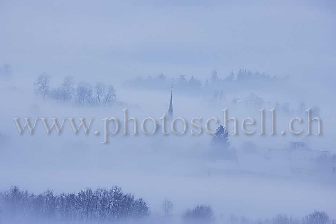 Echarlens dans la brume