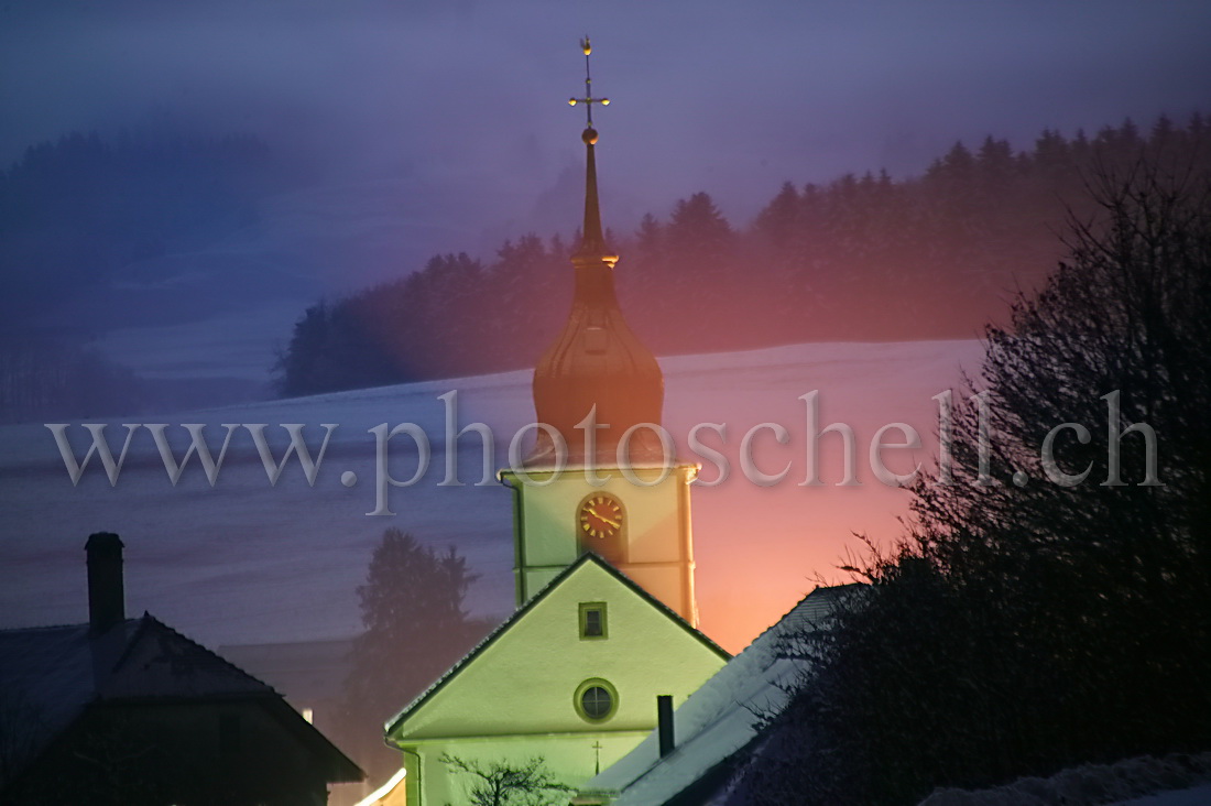 Eglise de Vuippens en hiver