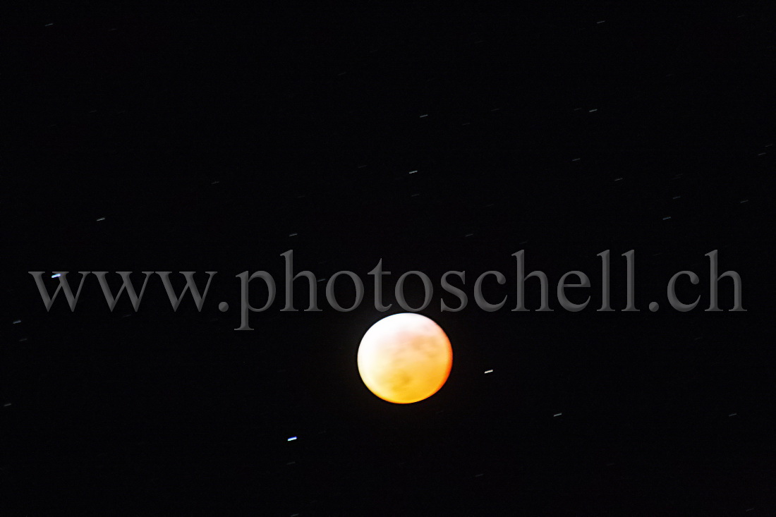 Eclipse totale de lune (photo recadrée prise à 00h24)