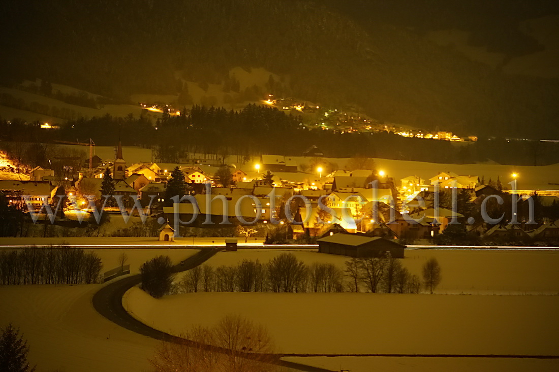 Echarlens dans la nuit neigeuse