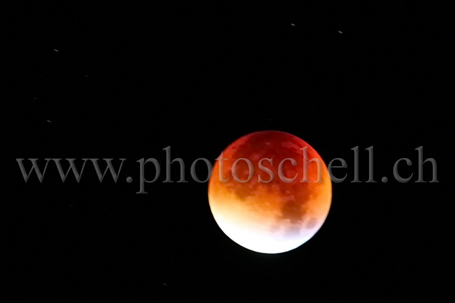 Eclipse totale de lune (lune rousse/rouge)
