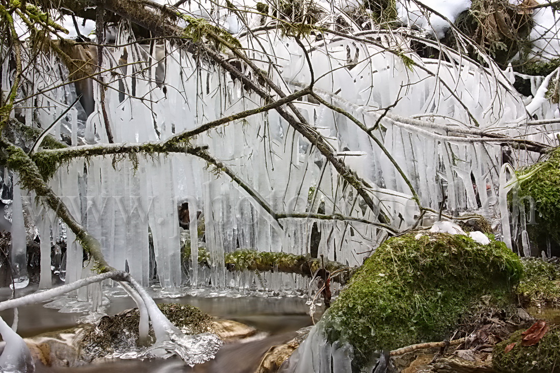 Chutes d'eau et de glace dans le Gerignoz