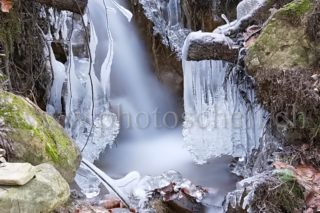 Ruisseau et ses sculptures de glace