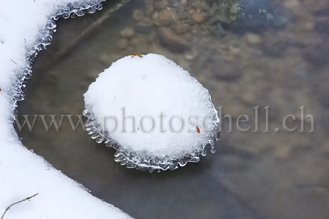 Glace  au-dessus du ruisseau