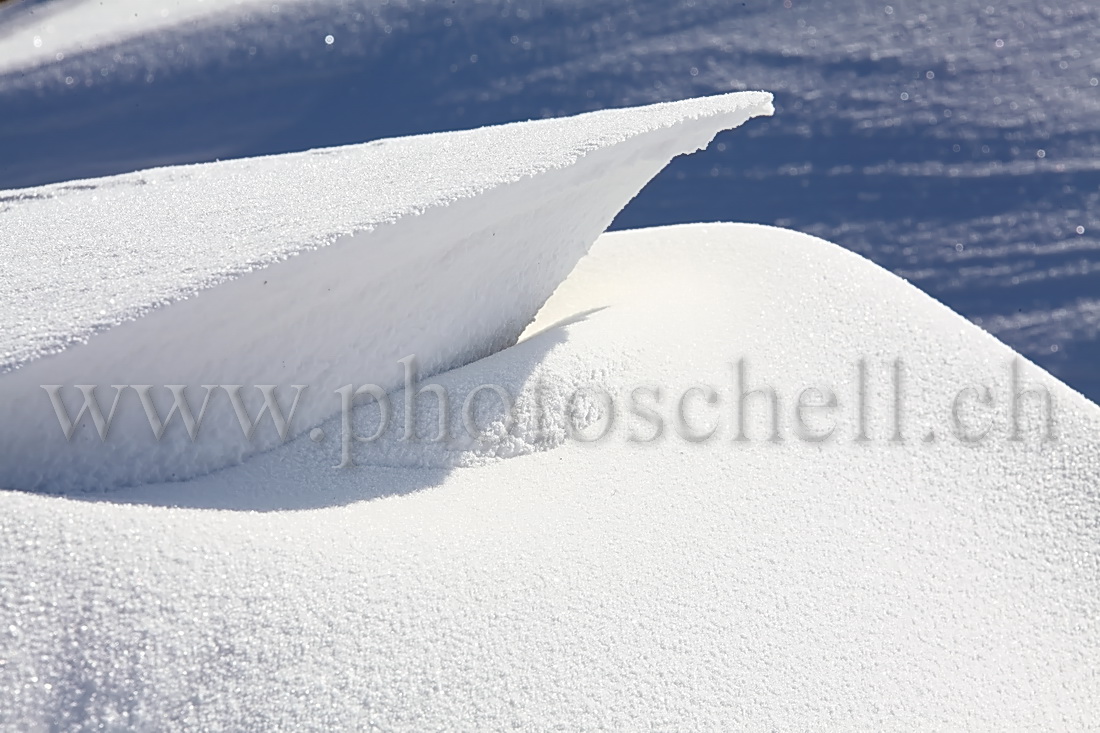 Formes de neige sculptées par le vent