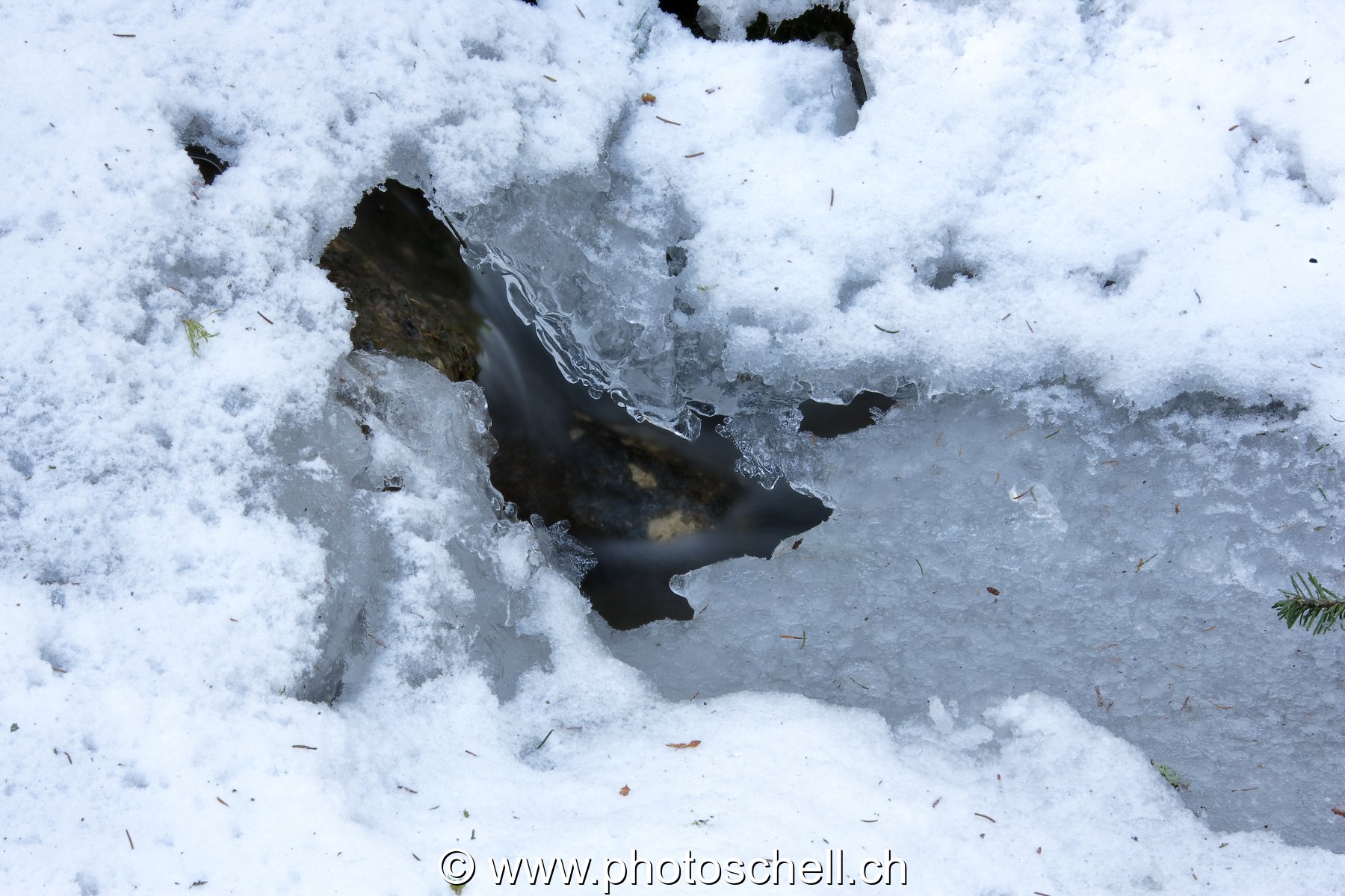 Glace  au-dessus du ruisseau