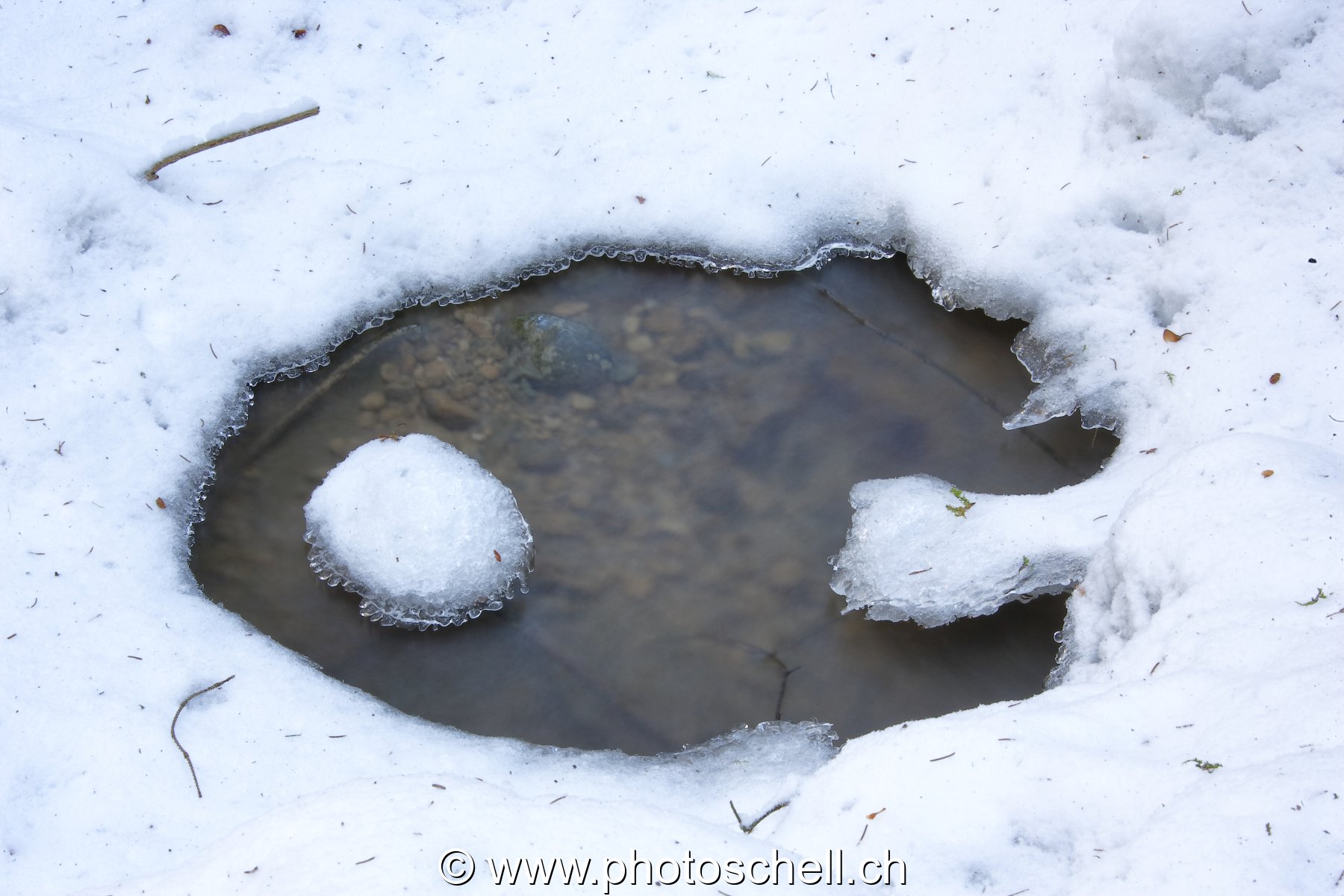 Glace  au-dessus du ruisseau