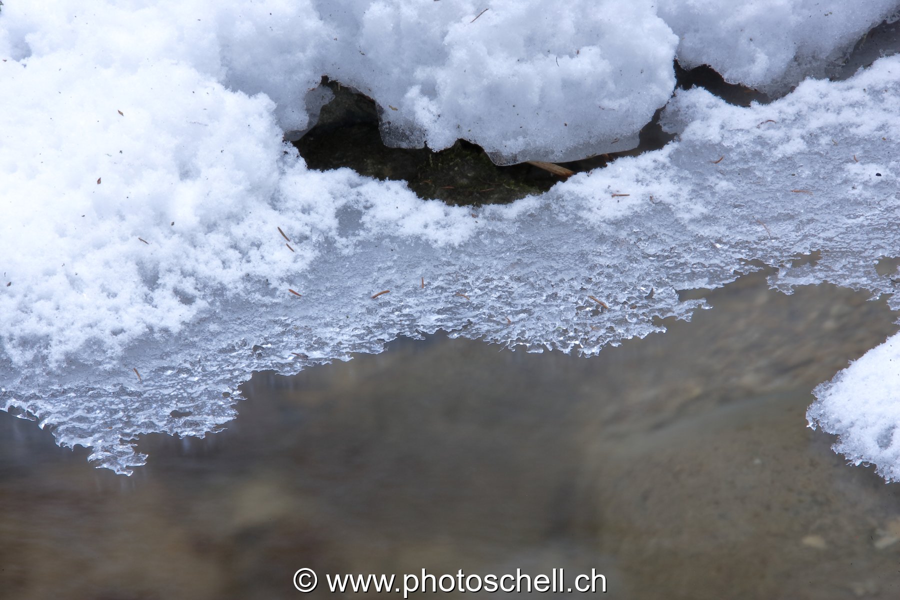 Glace  au-dessus du ruisseau