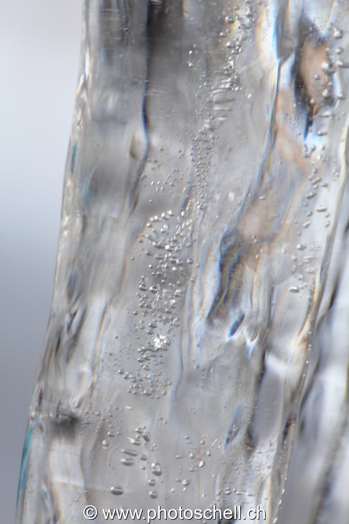 Bulles d'air dans la glace