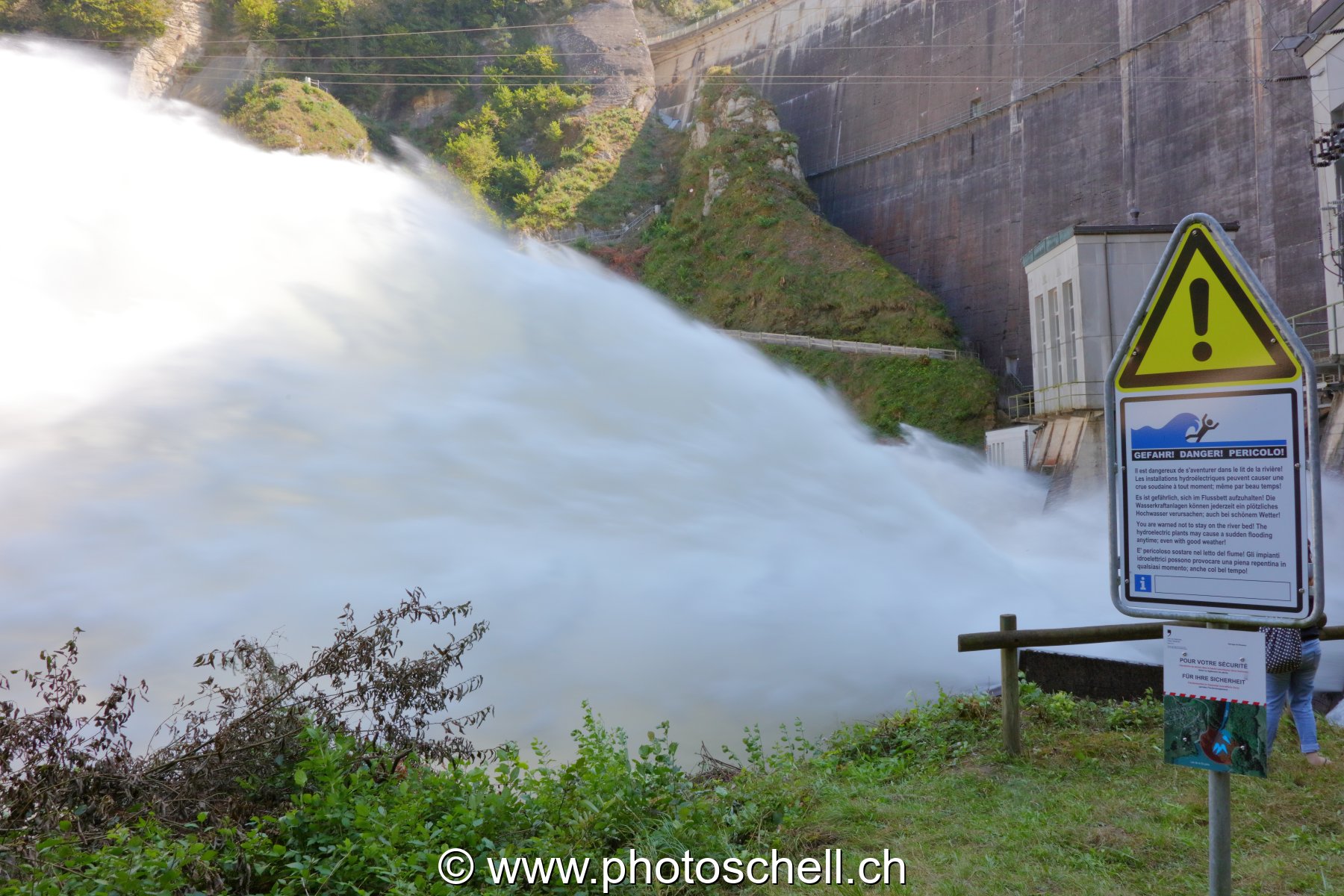 Vidange du barrage de Rossens