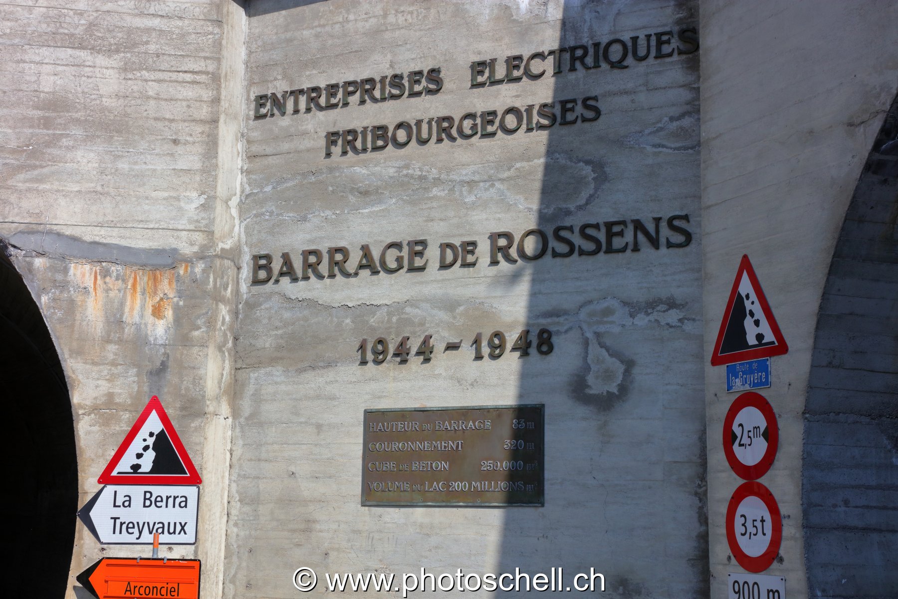Panneau d'information du barrage