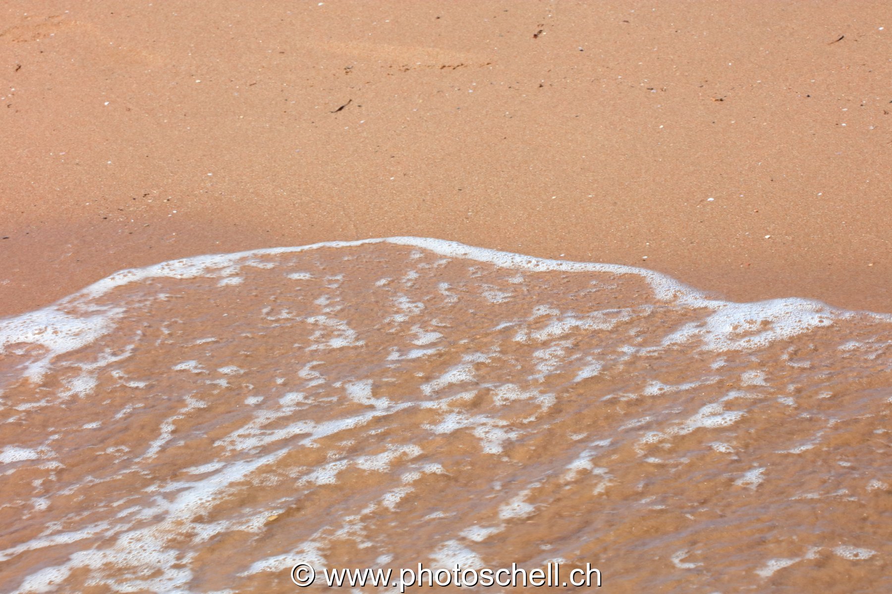 Vaguelettes s'écrasant sur la plage de sable