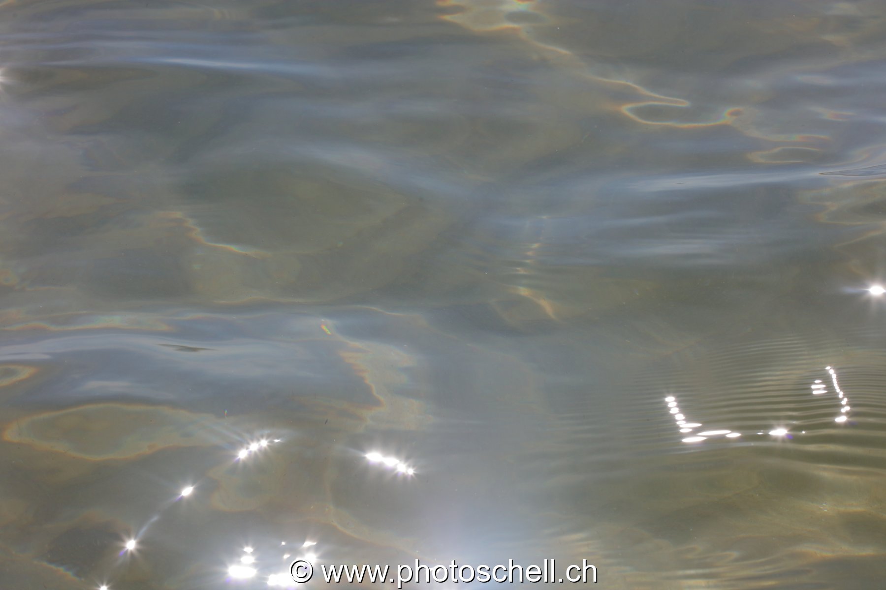 Reflets du soleil dans les remous