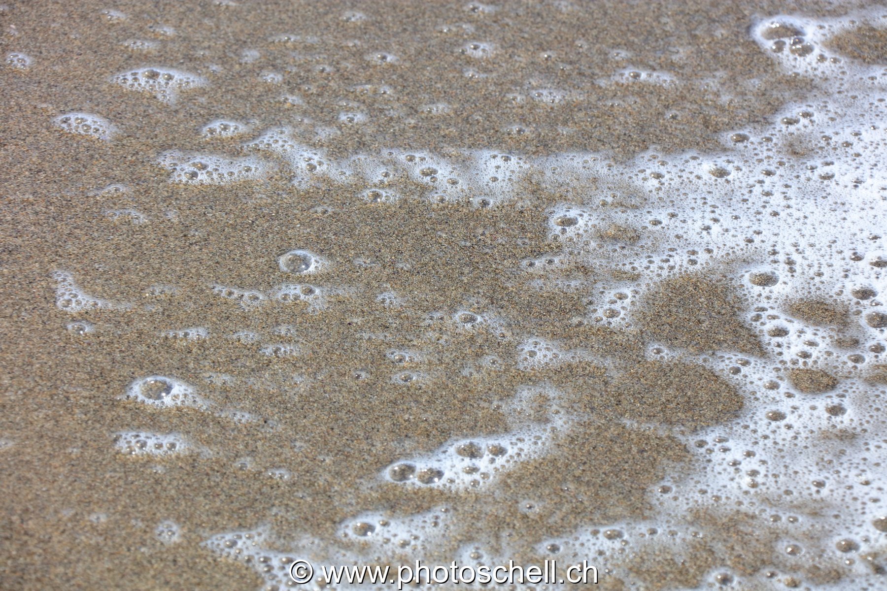 Bulles d'air sur le sable