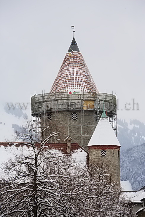 Couverture neigeuse sur le donjon