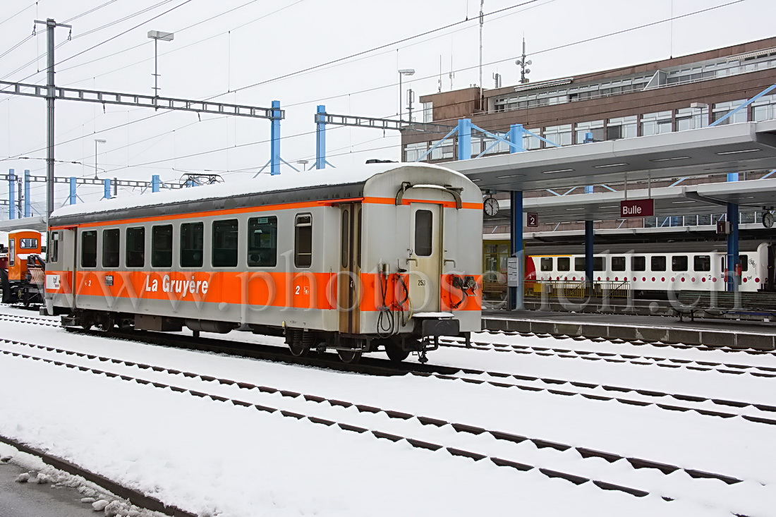 Le train de la Gruyère en gare de Bulle