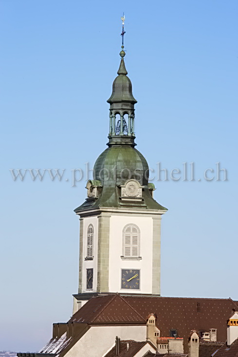 Le clocher de l'église de Bulle