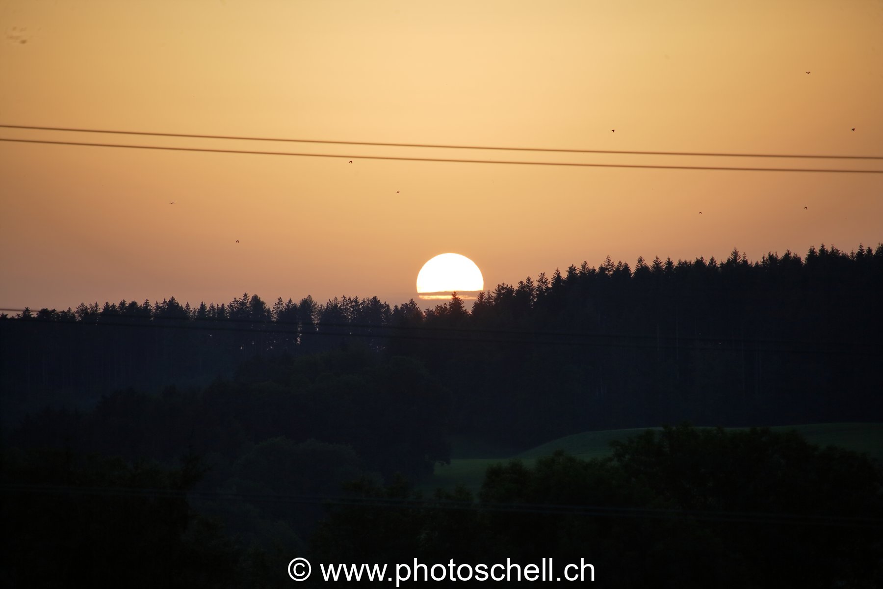 Coucher de soleil depuis l'abri des Marches