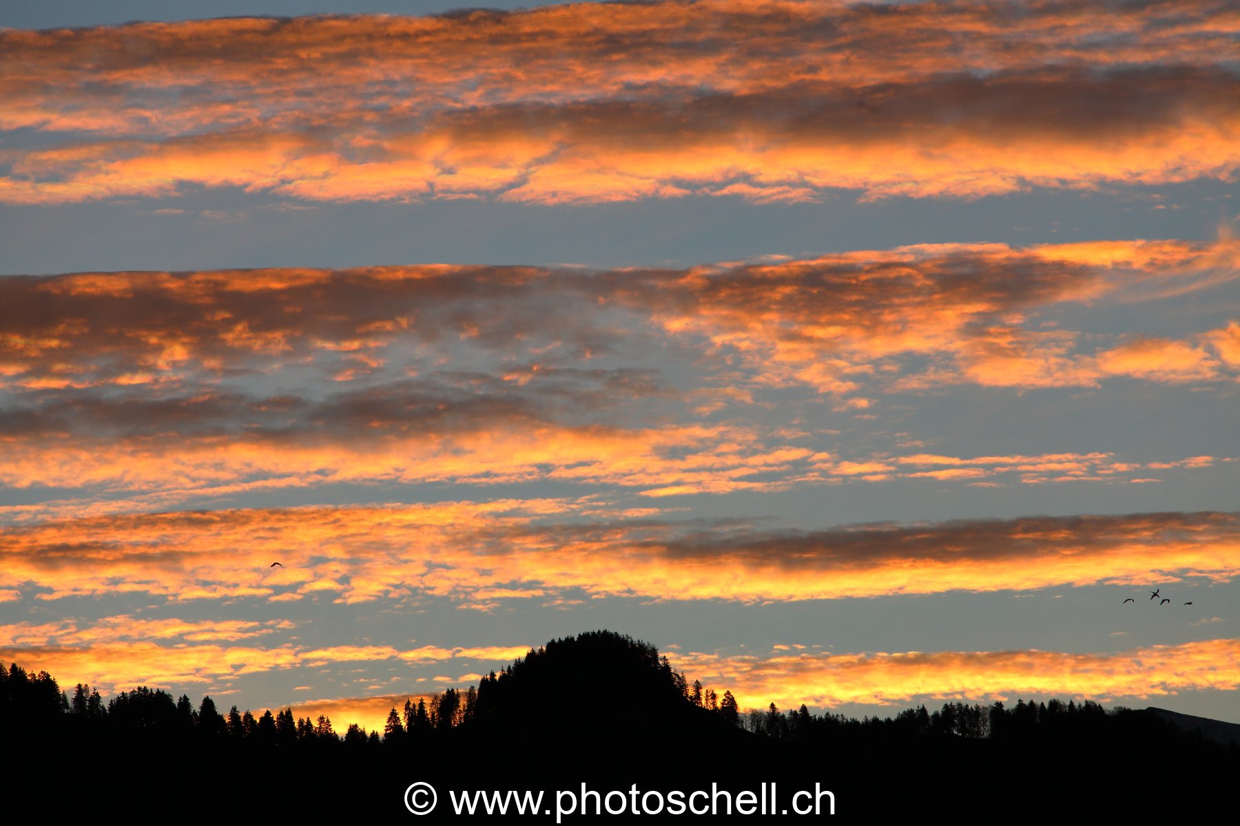 Nuages colorés avant le lever de soleil