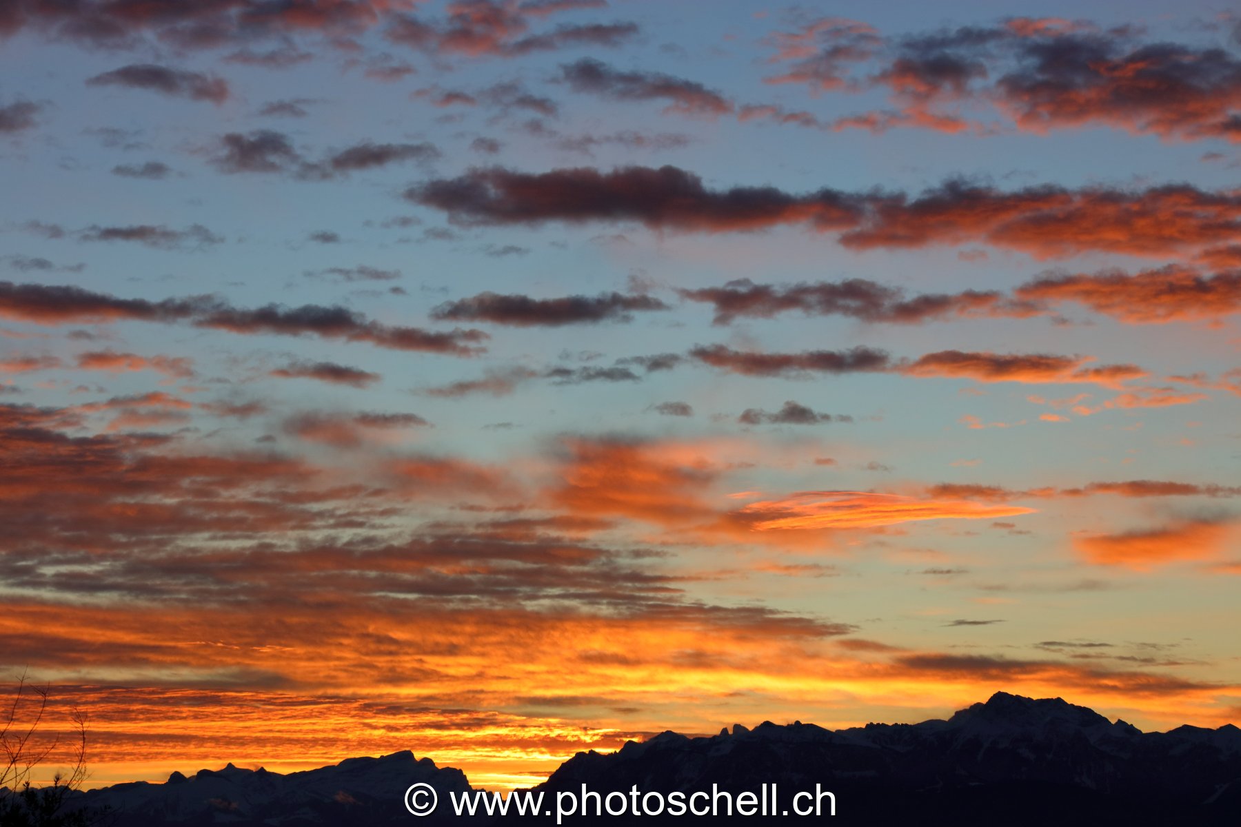 Dégradé de couleurs lors du lever de soleil