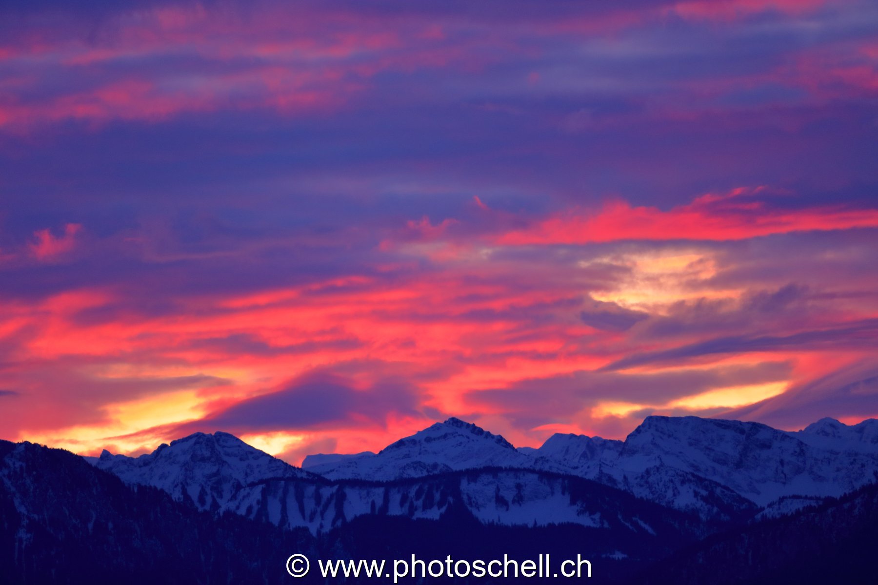 Dégradé de couleurs lors du lever de soleil