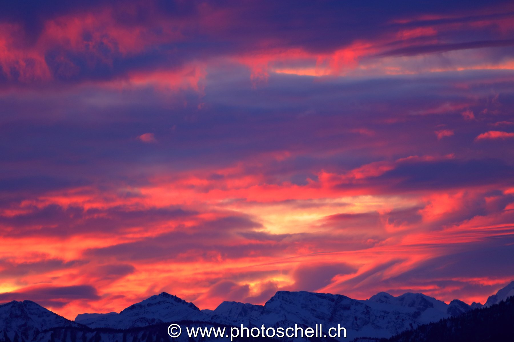 Dégradé de couleurs lors du lever de soleil
