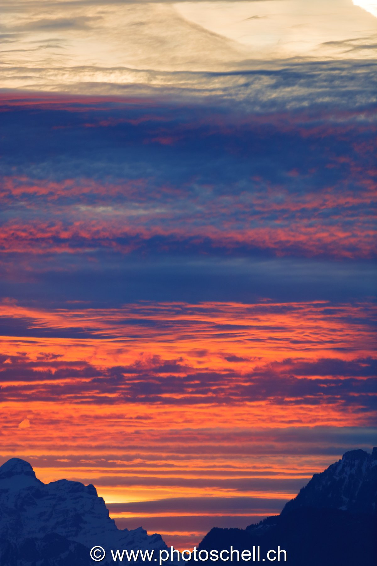 Dégradé de couleurs lors du lever de soleil