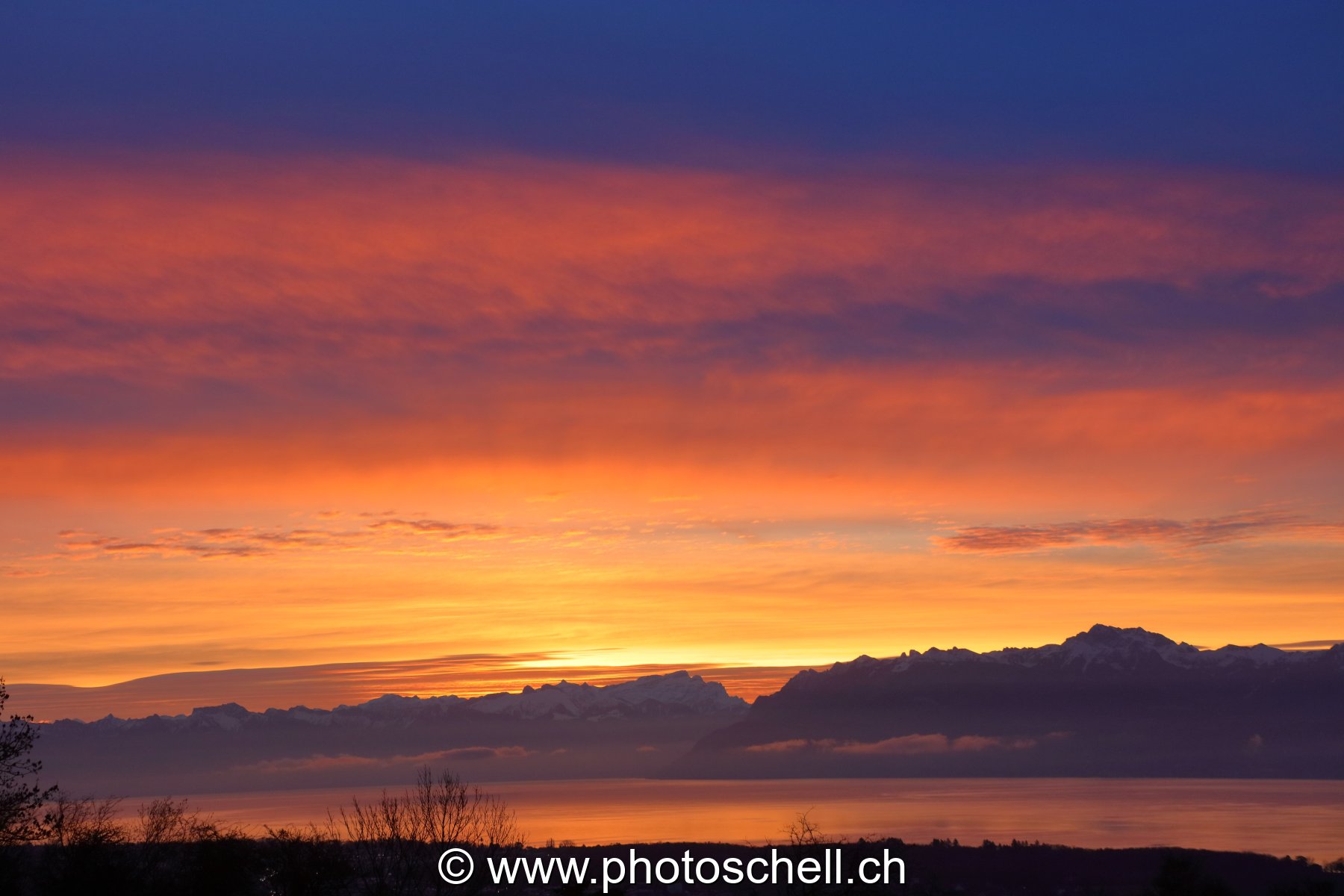 Dégradé de couleurs lors du lever de soleil