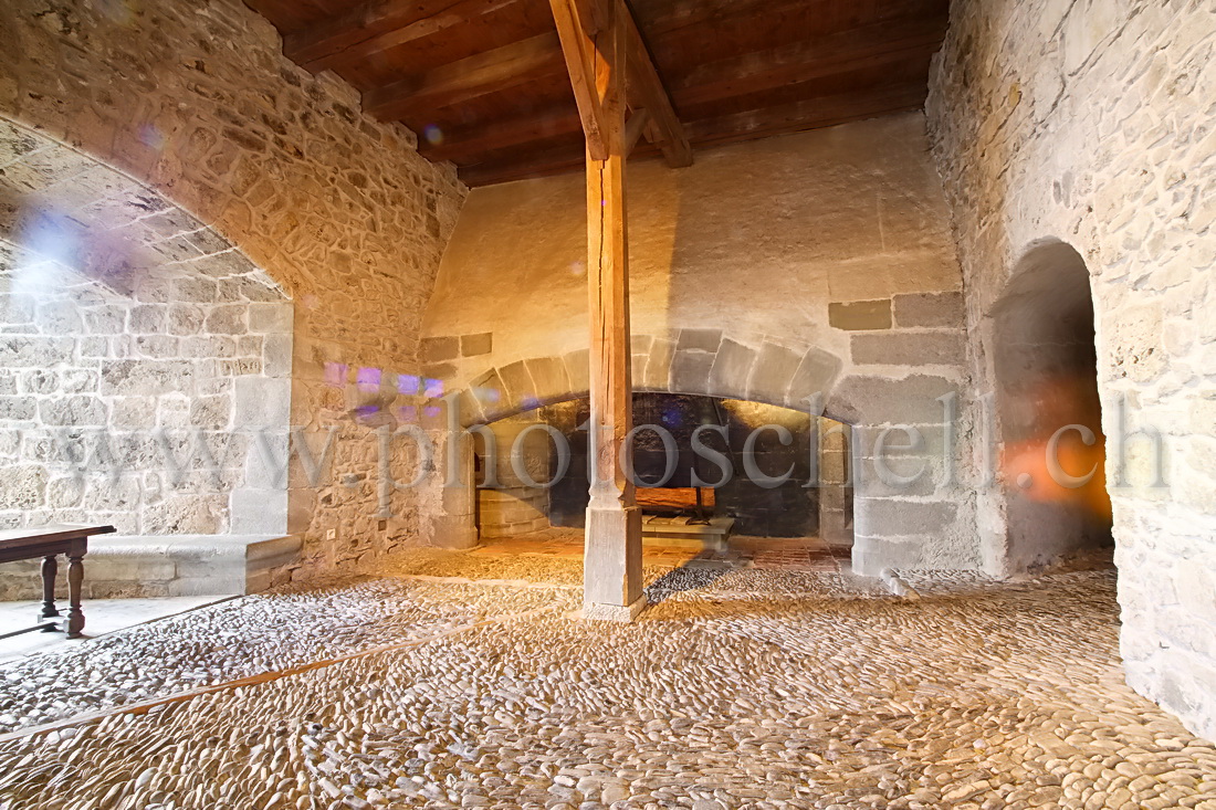 Le chateau de Gruyères, une salle de repas