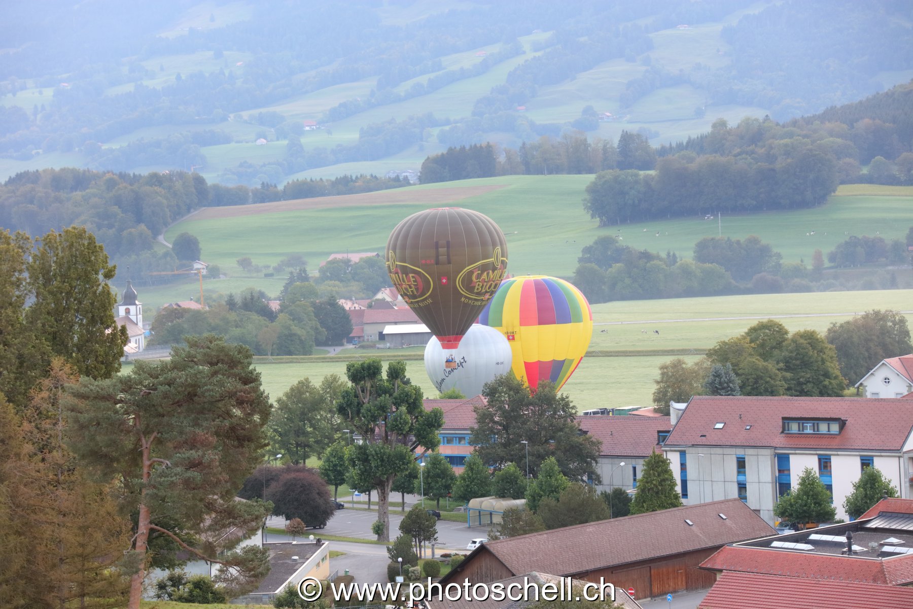 Décollage de mongolfières en Gruyère
