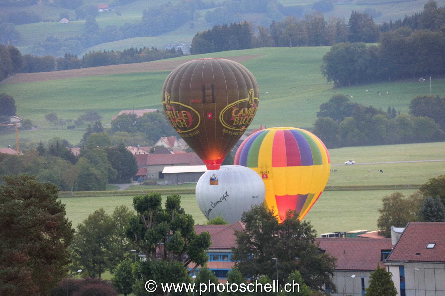 Décollage de mongolfières en Gruyère