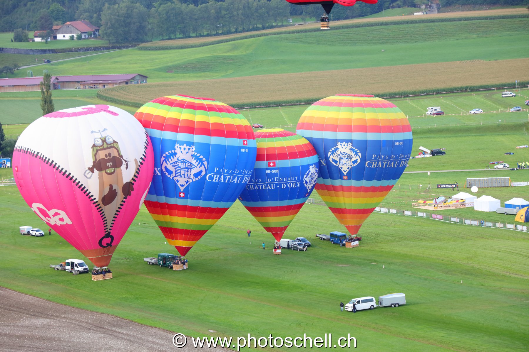 Gonflage de mongolfières pour la Gordon Benett
