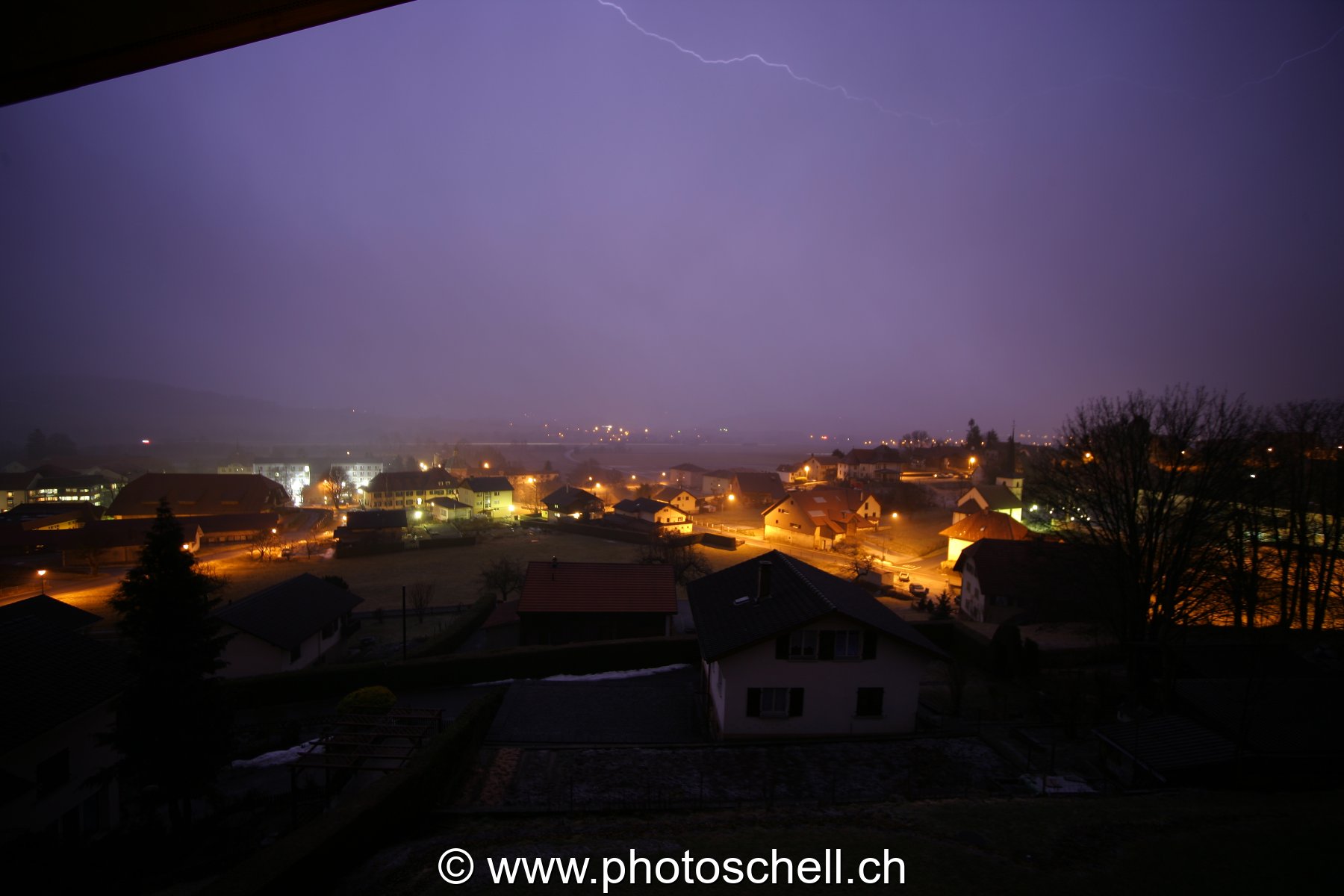 Orage en hiver sur Marsens