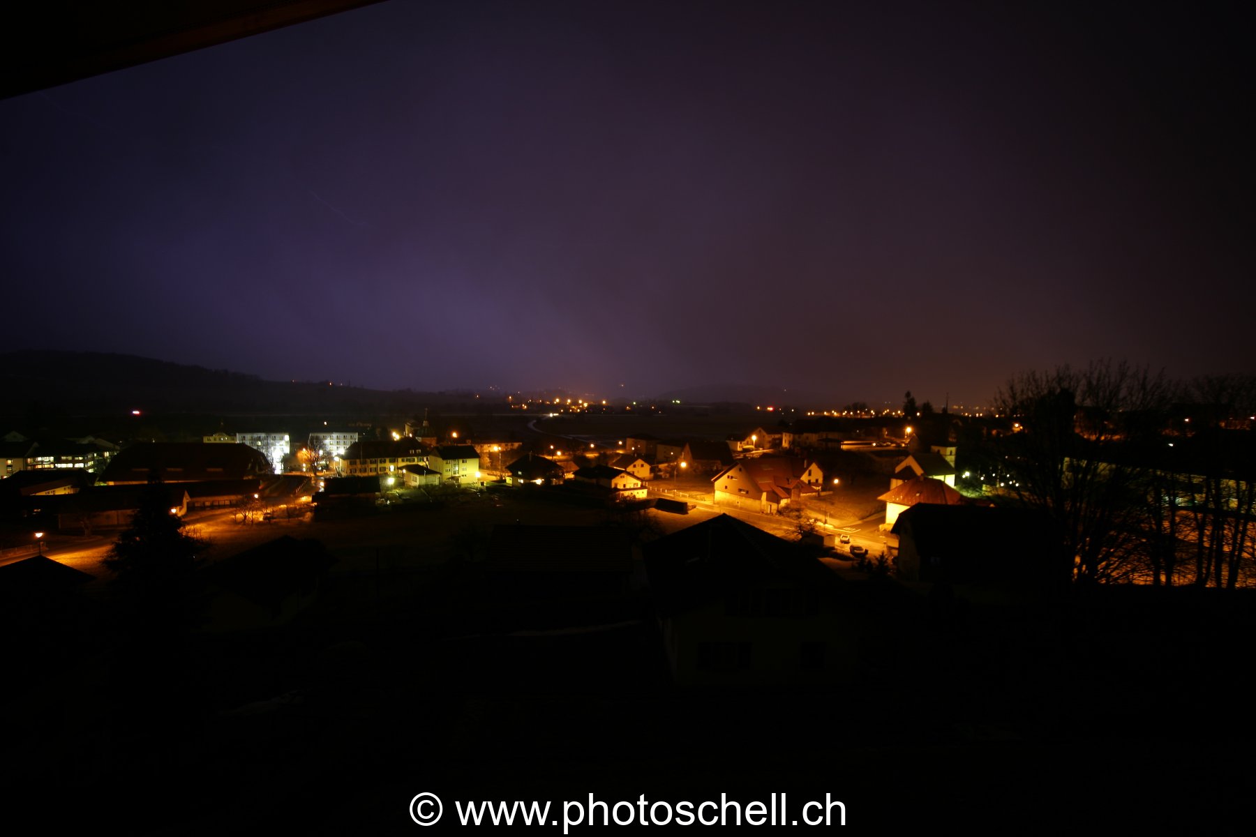 Orage en hiver sur Marsens