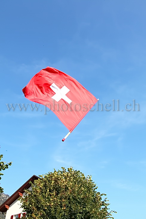 Drapeau Suisse dans le ciel