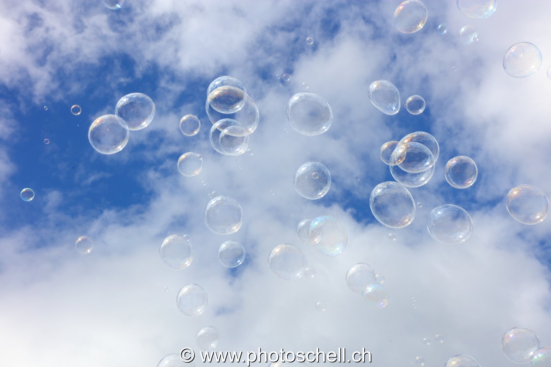 Bulles de savon dans le ciel