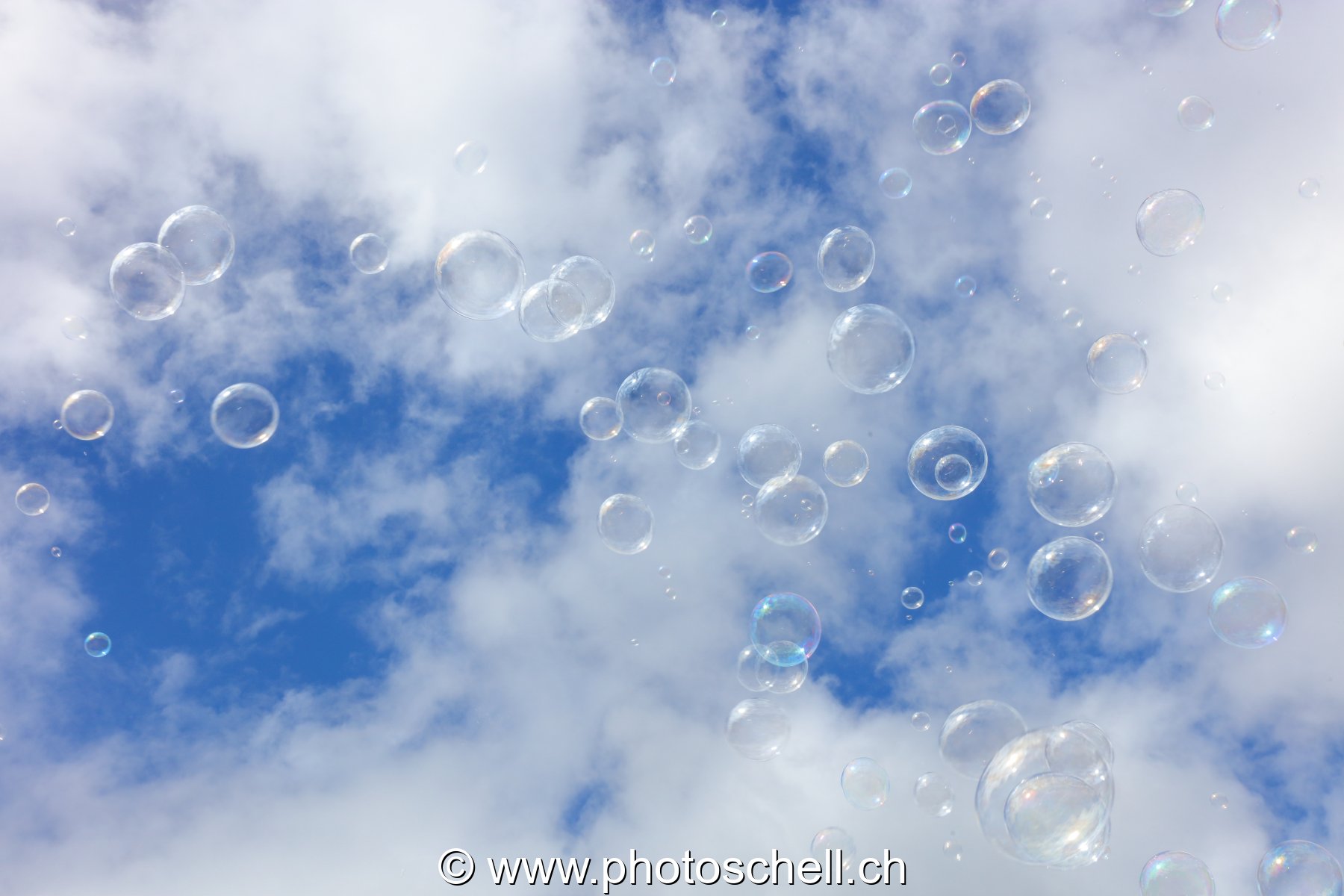 Bulles de savon dans le ciel