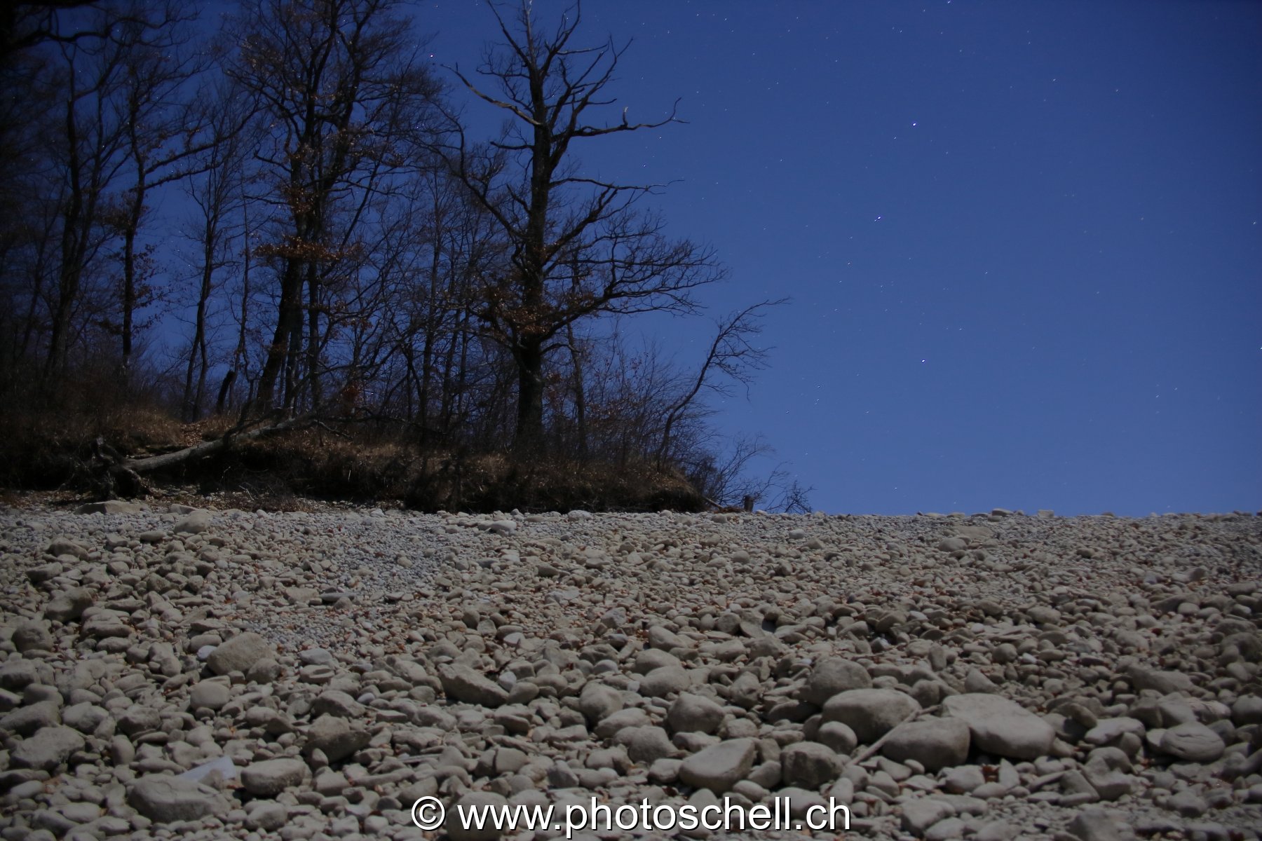 Une berge du lac, un soir de pleine lune