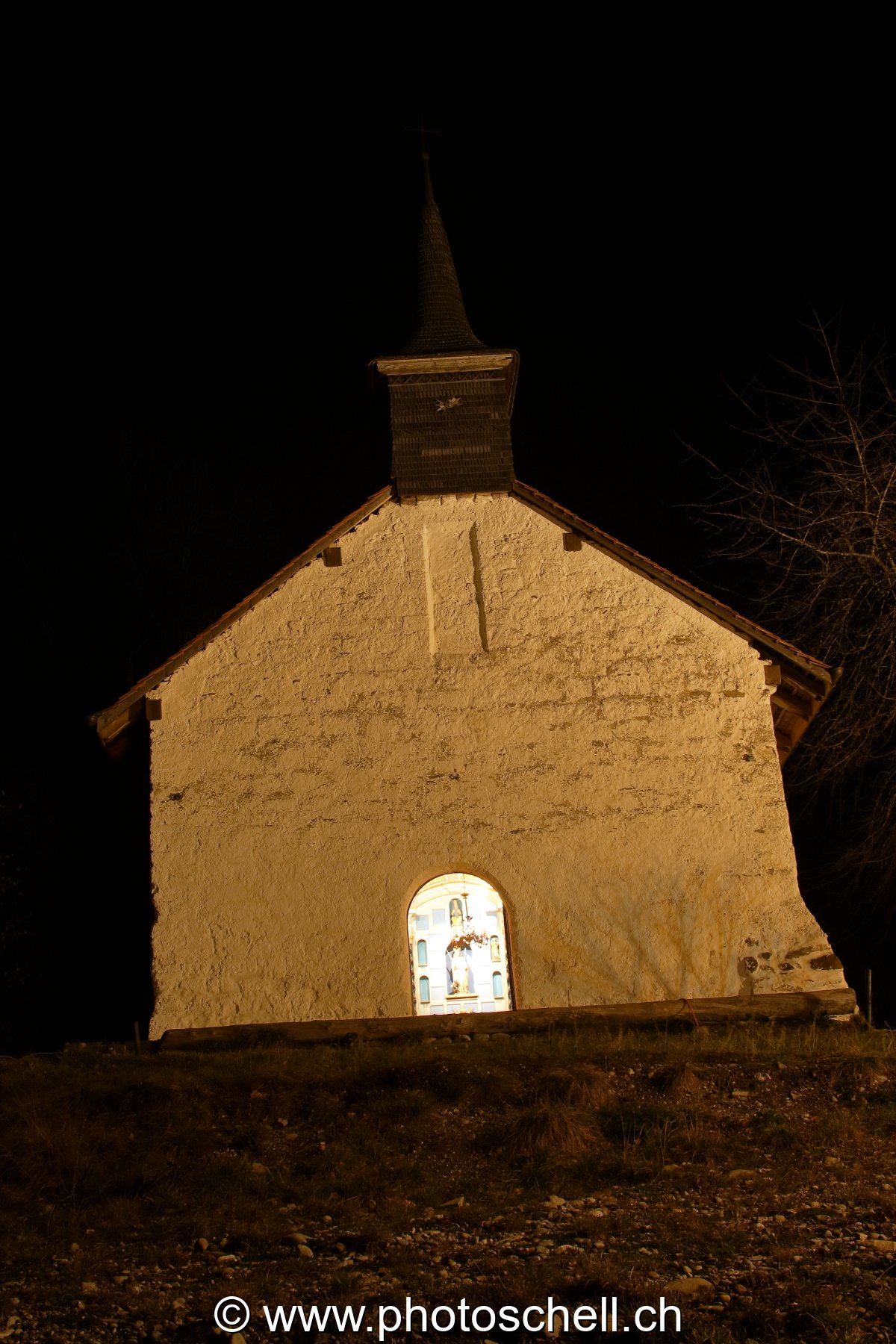 Chapelle de l'ile d'Ogoz la nuit
